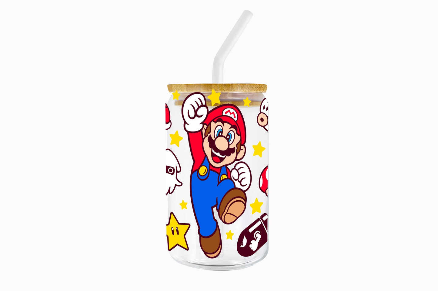 VASO DE VIDRIO CON SORBETE: MARIO BROS