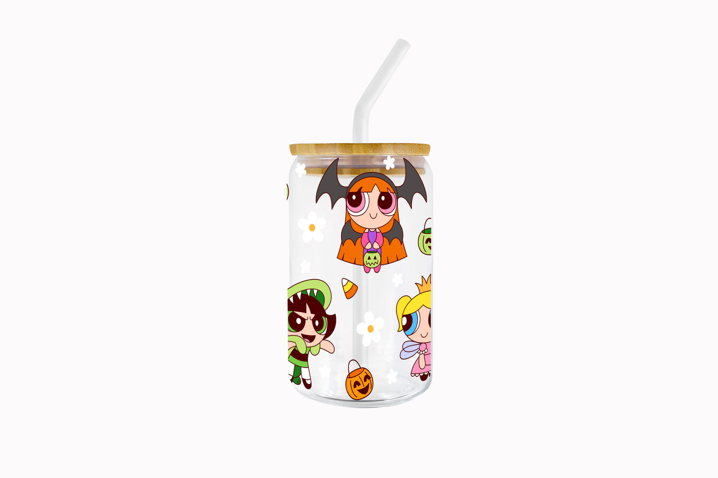 VASO DE VIDRIO CON SORBETE: CHICAS SUPERPODEROSAS HALLOWEEN
