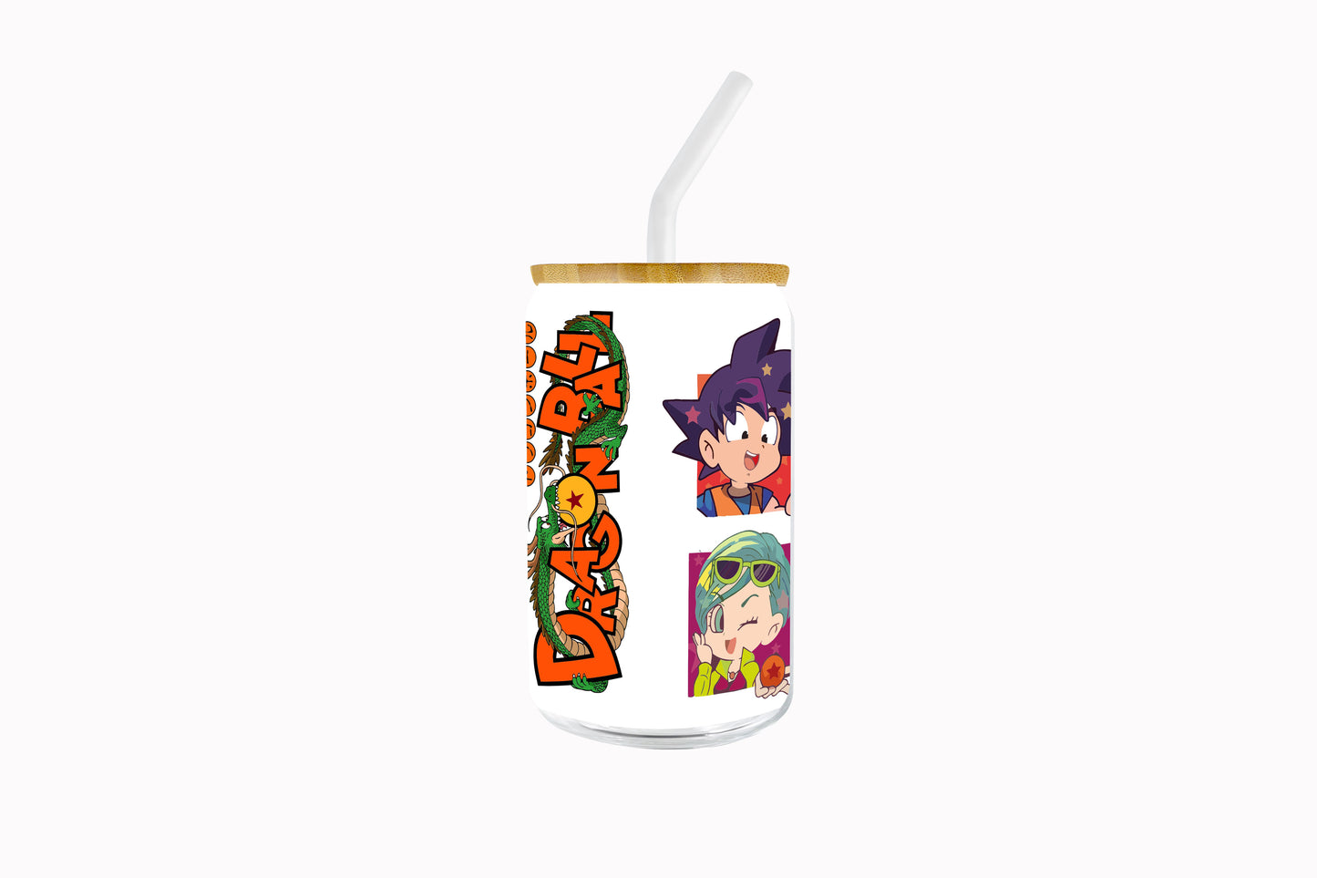 VASO DE VIDRIO CON SORBETE: DRAGON BALL Z CHIBI