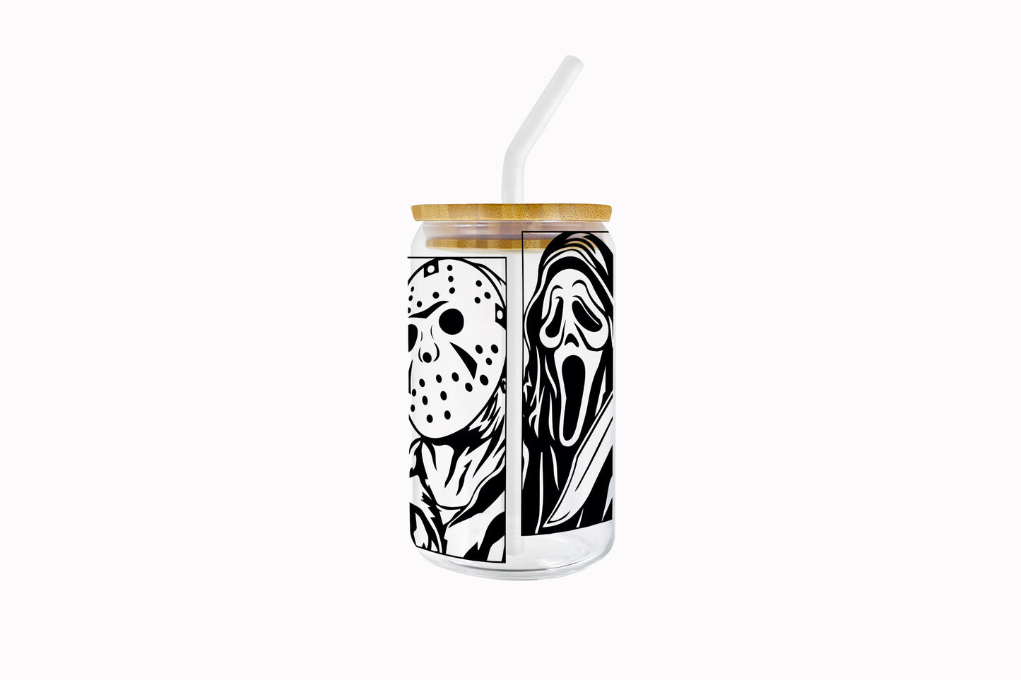 VASO DE VIDRIO CON SORBETE: PERSONAJES TERROR
