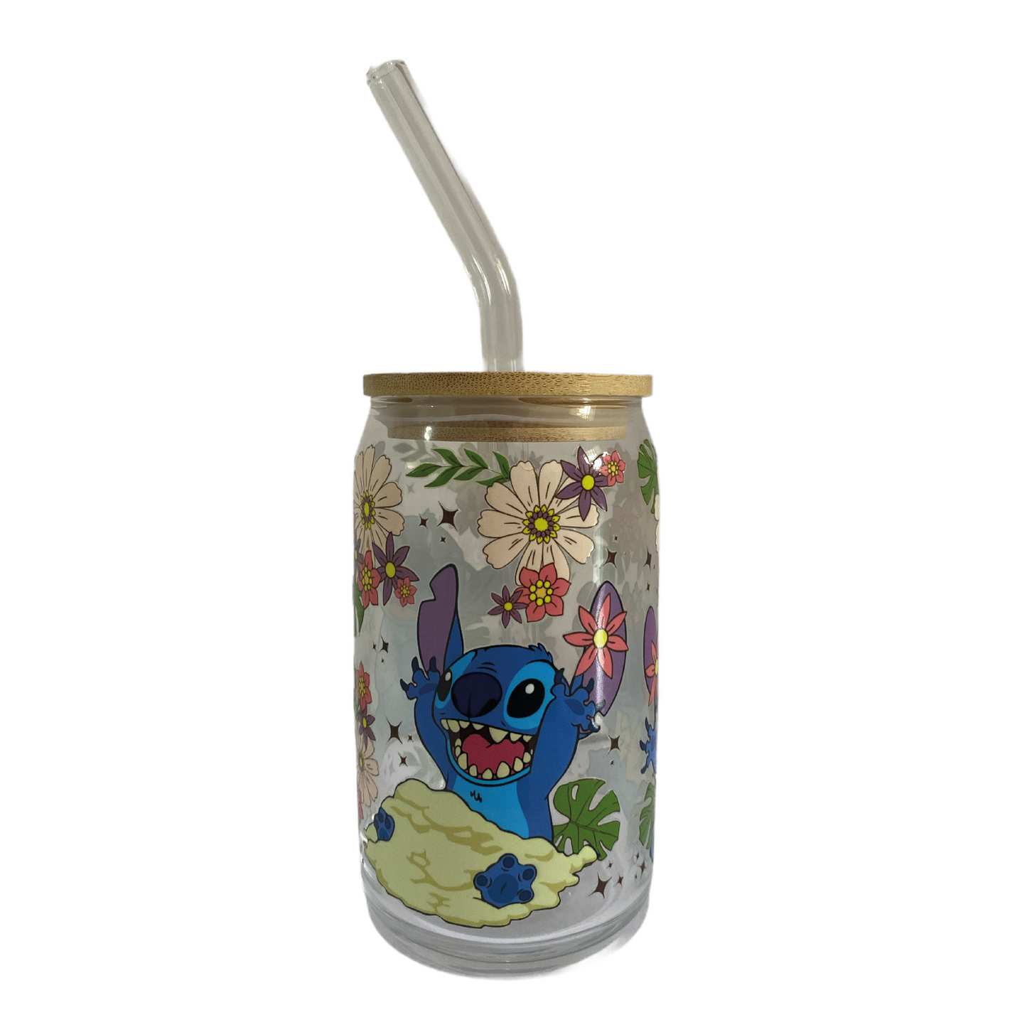 VASO DE VIDRIO CON SORBETE: STITCH