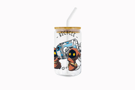 VASO DE VIDRIO CON SORBETE: JAWA & R2D2 RECYCLE