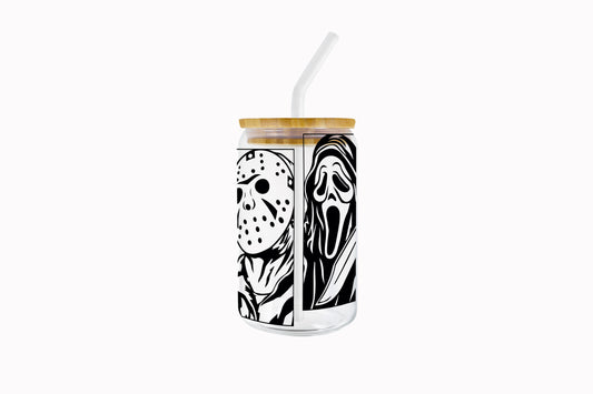 VASO DE VIDRIO CON SORBETE: PERSONAJES TERROR