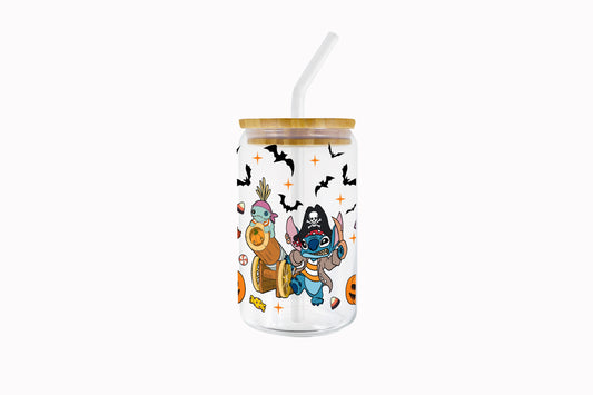 VASO DE VIDRIO CON SORBETE: STITCH DISFRACES